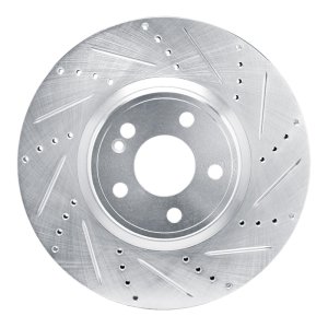 Mercedes-Benz A220 Brake Rotor (1) - Front Right - R1 Concepts - Drilled & Slotted - Silver - `19-`25